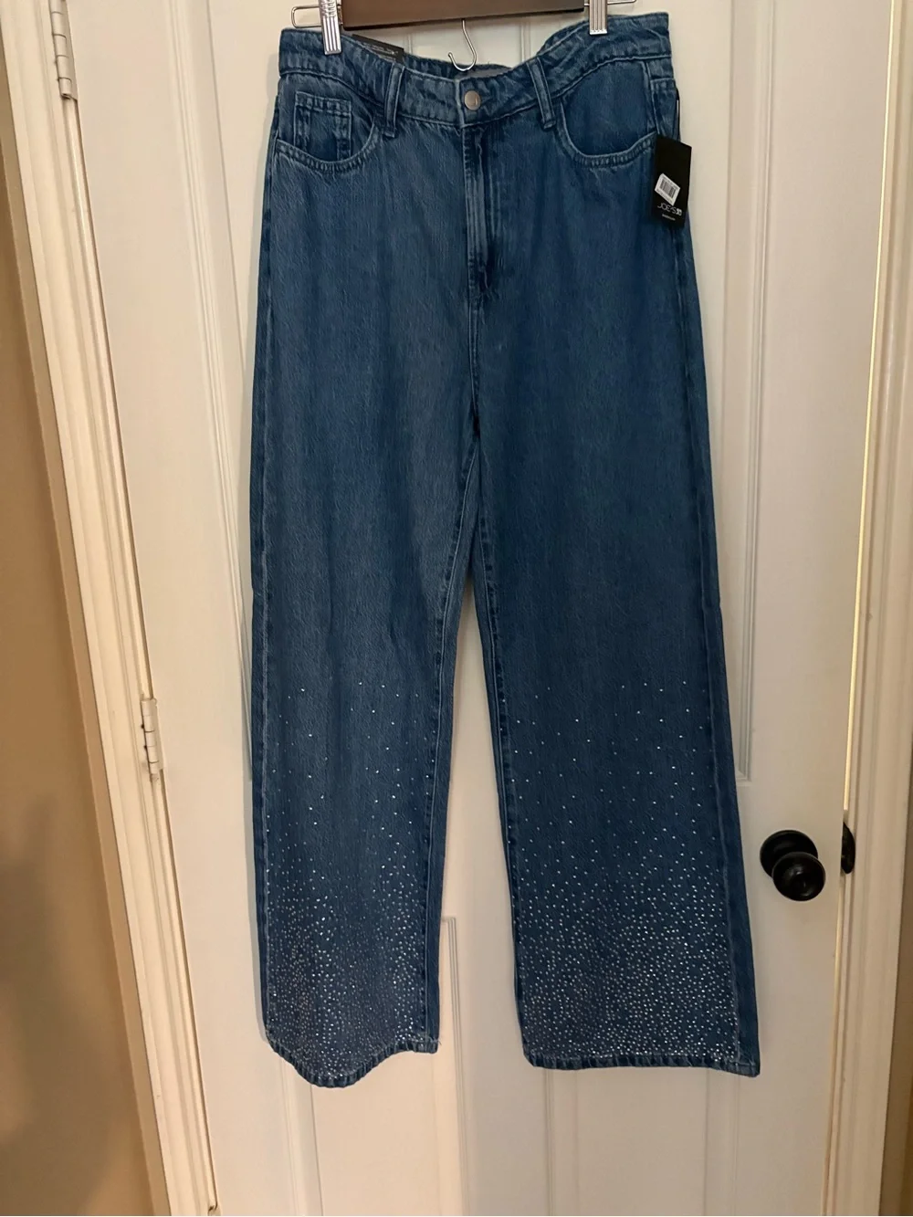 Joe’s Jeans Crystal Embellished High Waist Wide Leg Jeans 29 NWT